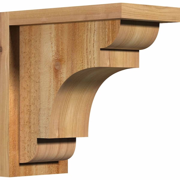 Ekena Millwork New Brighton Rough Sawn Corbel w/Backplate, Western Red Cedar, 6"W x 12"D x 12"H COR06X12X12NEB01RWR - main